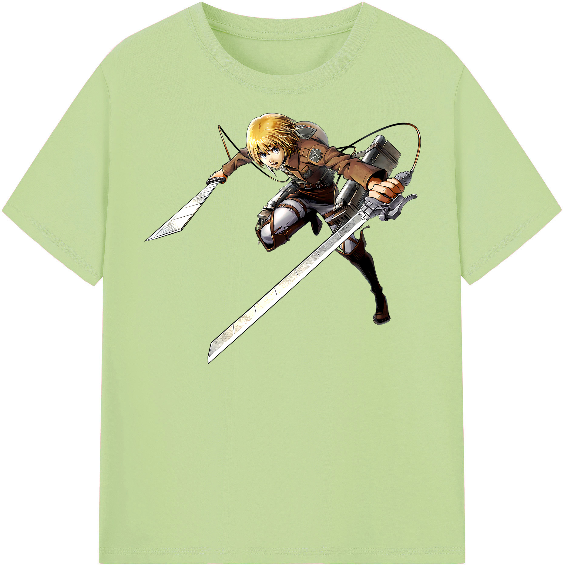 （画像用） 進撃の巨人 アルミン·アルレルト Attack on Titan Armin Arlert 綿100％半袖Tシャツ（フロントプリント）
